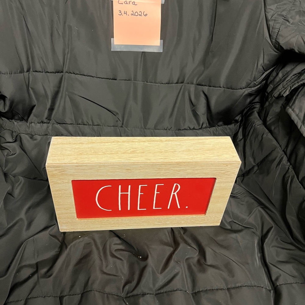 Rae Dunn Red ‘Cheer' Wooden Sign